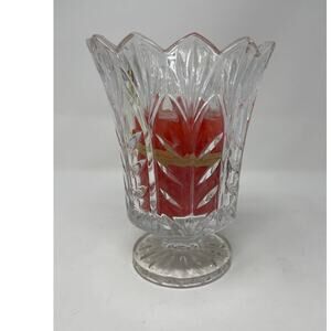 Fifth Avenue LTD Crystal Vintage Footed Hurricane Candy Dish / Candle Holder
